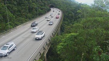 Rodovia dos Imigrantes altura do km 48 Imigrantes Rodovia dos Imigrantes trecho de serra com veículos trafegando na via - Ecovias