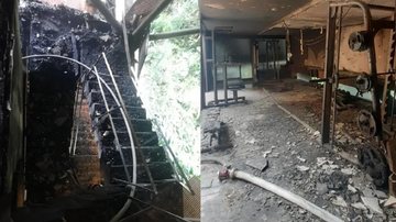 Incêndio destruiu mansão que fica em um condomínio de luxo em frente à praia de São Pedro Mansão pega fogo em condomínio no Guarujá - Foto: 6° Grupamento do Corpo de Bombeiros/Divulgação