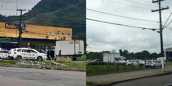 Aposentado transportava caminhão junto com o filho quando foram abordados por cinco criminosos Policial aposentado morto no Guarujá - Reprodução Plantão Guarujá