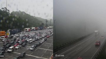 Sistema Anchieta Imigrantes registra lentidão na descida da serra Trânsito agora - Divulgação Ecovias