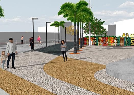 Praça da Liberdade Zumbi dos Palmares contará com cerca de 3.500 m² e terá sua construção realizada no bairro Maracanã Praça da Liberdade Zumbi dos Palmares Praça da Liberdade Zumbi dos Palmares em 3D - Divulgação