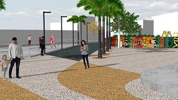 Praça da Liberdade Zumbi dos Palmares contará com cerca de 3.500 m² e terá sua construção realizada no bairro Maracanã Praça da Liberdade Zumbi dos Palmares Praça da Liberdade Zumbi dos Palmares em 3D - Divulgação