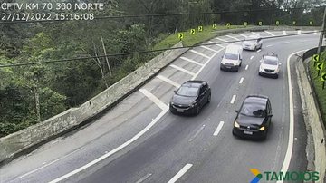 Rodovia dos Tamoios Rodovia dos Tamoios continua com tráfego intenso no sentido litoral norte de SP - Imagem: Divulgação / Rodovia dos Tamoios