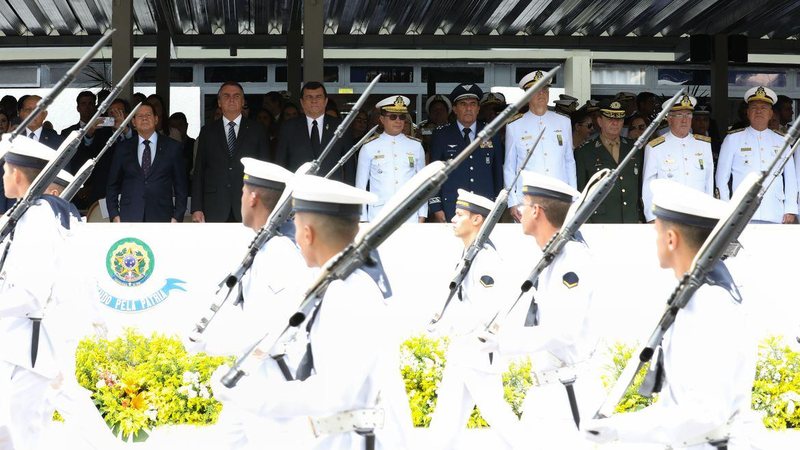 Bolsonaro não discursou, mas uma mensagem dele foi lida pelo cerimonial dia do marinheiro bolsonaro - Clauber Cleber Caetano/PR/Direitos Reservados