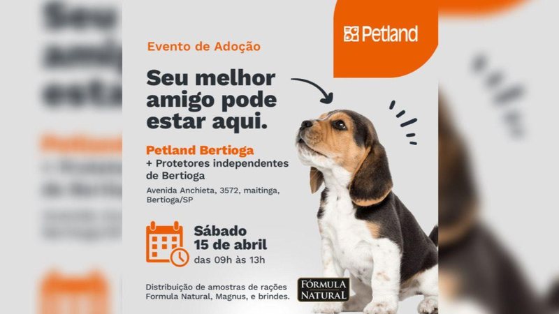 A Petland, local onde ocorrerá o evento, se localiza na Avenida Anchieta, número 3572, bairro Maitinga, Bertioga/SP - Divulgação