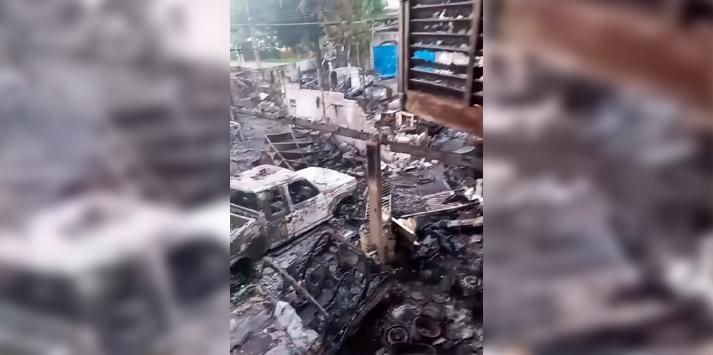 Moradora relata momento assustador durante incêndio Incêndio em Guarujá - Reprodução