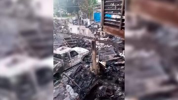 Moradora relata momento assustador durante incêndio Incêndio em Guarujá - Reprodução
