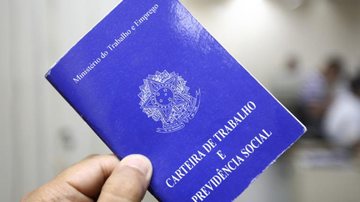Quem está procurando um emprego precisa levar os seguintes documentos: RG, CPF e Carteira de Trabalho Balcão de Empregos de Ubatuba está com mais de 30 vagas disponíveis Pessoa segurando Carteira de Trabalho - Divulgação