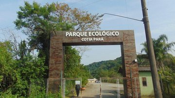 Parque Ecológico Cotia-Pará fica localizado na altura do km 56 da Via Anchieta 9 de abril: Parabéns, Cubatão! Entrada do Parque Ecológico Cotia-Pará - Reprodução