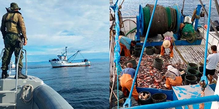 PM Ambiental flagrou duas embarcações do estado Catarinense pescando de forma irregular Pesca irregular - Divulgação PM Ambiental