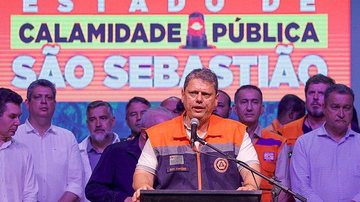 O chefe do executivo paulista apontou ainda importância da utilização das viaturas e aeronaves disponíveis para o atendimento às vítimas Tarcísio de Freitas - Reprodução/Flickr Governo SP