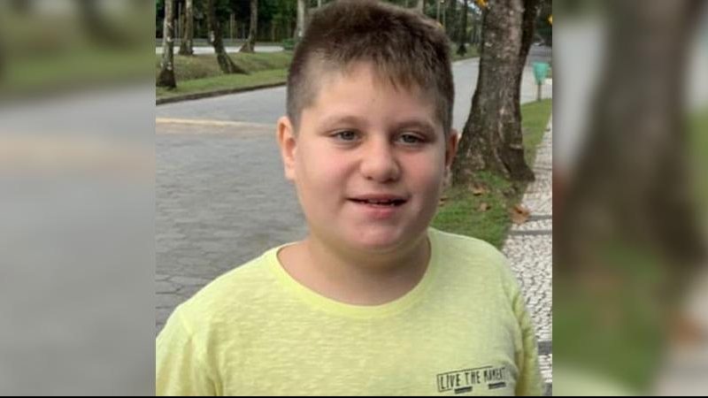 Arthur de 8 anos teria se assustado com o temporal Criança desaparecida em Bertioga - Arquivo pessoal