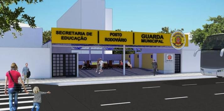 Prefeitura inclusive já divulgou maquetes em 3D do projeto da nova rodoviária - Reprodução/Prefeitura de São Vicente