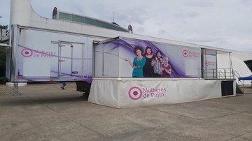 Carreta do programa Mulheres do Peito Carretas para exames de mamografia chegam a Ilha Comprida, no litoral de SP - Imagem: Reprodução