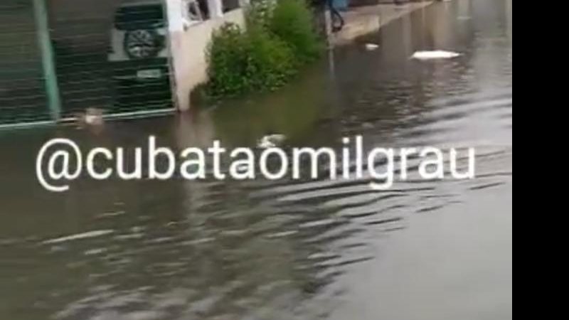 Vila São José sofre com inundação devido às chuvas que atingem o litoral Cubatão alagamento Bairro de Cubatão alagado - Cubatão Mil Grau