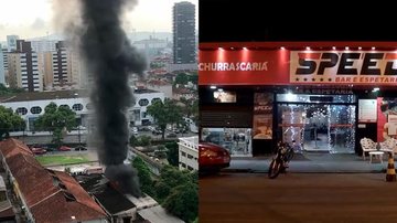Espetaria de Santos ficou parcialmente destruída após o incêndio incêndio em Santos - Reprodução