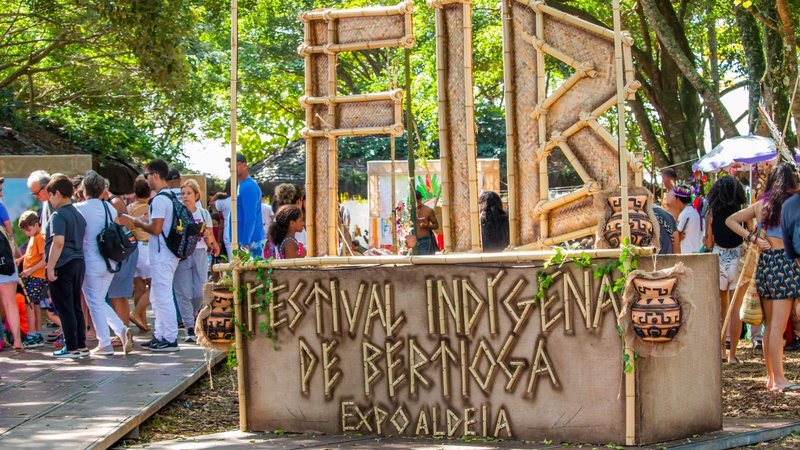 Festival Indígena de Bertioga  Entrada do Festival Indígena de Bertioga - Divulgação/Prefeitura de Bertioga