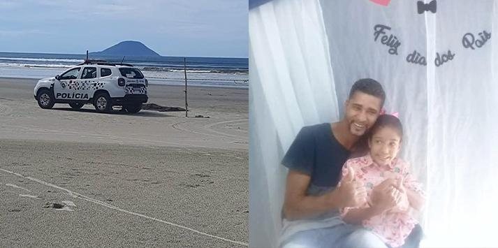 Pai teria tentado salvar a filha de afogamento e os dois desapareceram no mar Morte por afogamento - Reprodução Aconteceu em Bertioga / arquivo pessoal