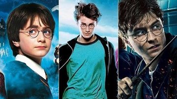 Personagem Harry Potter ao longo dos anos (ator Daniel Radcliffe) Personagem Harry Potter ao longo dos anos - Reprodução