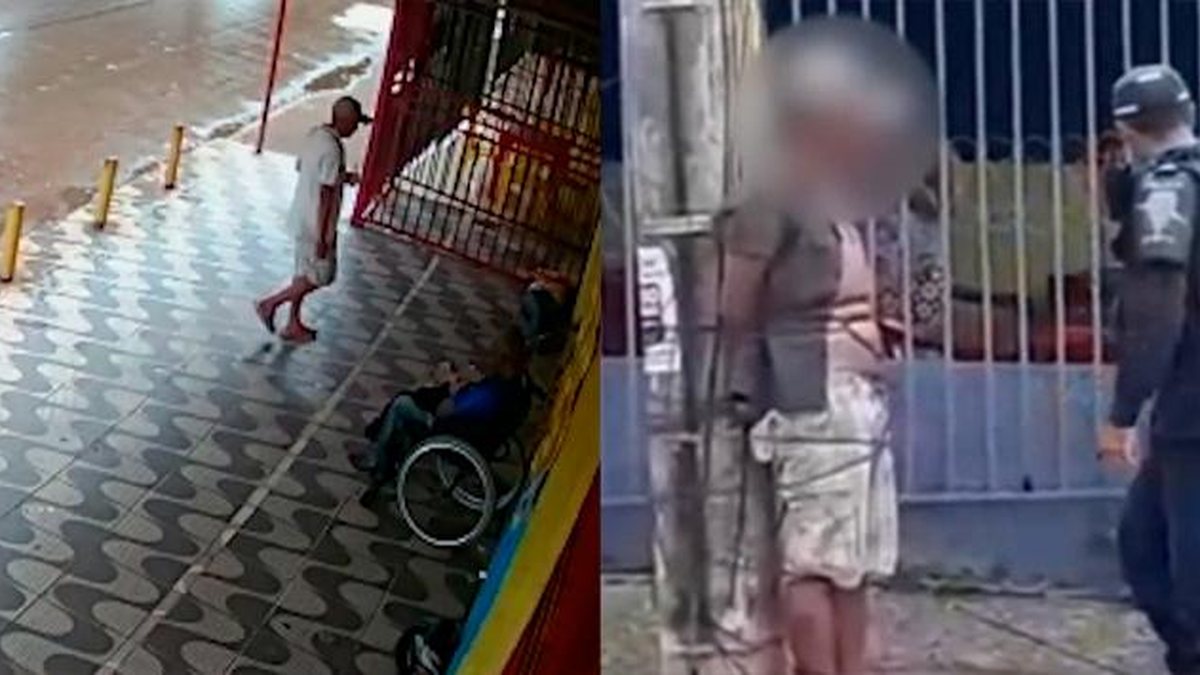 Morador de rua é amarrado em poste após estuprar idosa na rua | VÍDEO