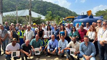 Serão construídas estruturas de abastecimento com cinco reservatórios Governo de SP inicia obras que beneficiarão 30 mil pessoas nos bairros de São Sebastião Governo de SP inicia obras em São Sebastião - Divulgação/Governo do estado de SP