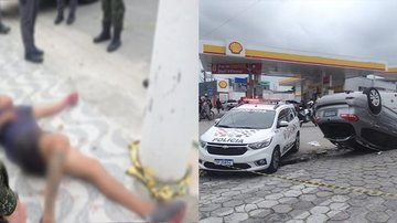 Roubo de veículo blindado deu errado e dois foram presos em flagrante Roubo em Guarujá - Divulgação PM Ambieltal