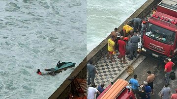 Adolescente caiu da moto aquática próximo as rochas do Morro do Maluf Acidente no mar - Imagens Felipe Zampieri