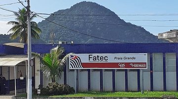 Inscrições vão até dia 12 de junho Fatec de Praia Grande prorroga inscrições para o vestibular Fachada da Fatec Praia Grande - Divulgação/Centro Paula Souza