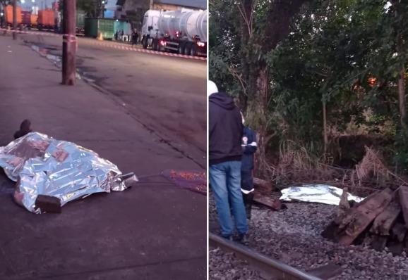 Caminhoneiro (à direita) revidou coronhada com extintor de incêndio que atingiu a cabeça de assaltante Caminhoneiro mata ladrão com extintor durante tentativa de roubo em Santos Montagem com duas fotos: uma de homem morto e outra de homem com cabeça enfaix - Imagem: Reprodução