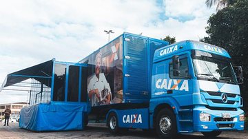 Caminhão da adimplência chega a Itanhaém (SP) Caminhão da Caixa litoral de SP - Divulgação Caixa