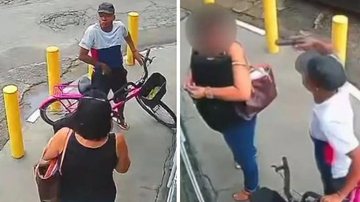 O motorista do carro de aplicativo, que presenciou todo o ocorrido, deixou o local assim que o criminoso escapou - Câmeras de Segurança