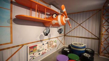 Espaço Kids do bairro Aviação não poderia ter outra temática a não ser aviação! Praia Grande oferece atrações gratuitas nas férias de julho Interior do Espaço Kids Aviação - Site Turismo Praia Grande