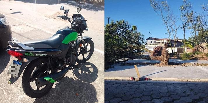 Moto foi roubada no Centro de São Vicente Roubo de moto em São Vicente - Divulgação Polícia Civil / Reprodução