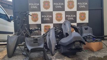 Polícia Civil apreendeu peças de motocicleta roubada Criminalidade no litoral - Divulgação PC