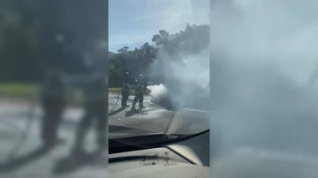 Não há detalhes sobre o que motivou o fogo e nem informação de vítimas  Fogo na estrada - Divulgação