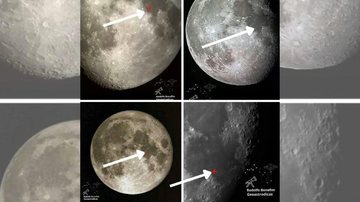 Para clicar a Lua, Bonafim utiliza variados equipamentos, desde celular até telescópio Foto da Lua clicada por santista mostra exato lugar do pouso da Apollo 11, há 54 anos Imagens da Lua - Reprodução/Rodolfo Bonafim/Geoastrodicas