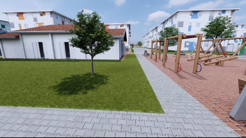 Com o avanço das obras de terraplanagem e fundações, iniciadas em março, projeto entra na fase de instalação das edificações Moradias em São Sebastião - Foto: GovSP