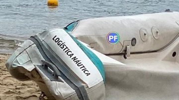 Na manhã de domingo (13), o bote usado pelo homem foi encontrado danificado na região do bairro Saco da Capela Em Ilhabela, homem está desaparecido no mar desde a manhã de domingo - Foto: Página 'Pronto Falei'