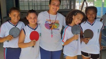 Na foto a equipe feminina de tênis de mesa - Divulgação / PMB