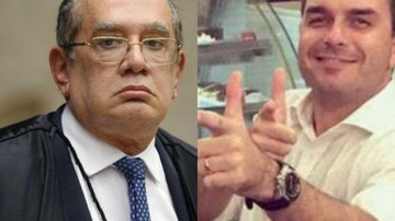 Gilmar Mendes e Flávio Bolsonaro - Reprodução/Internet