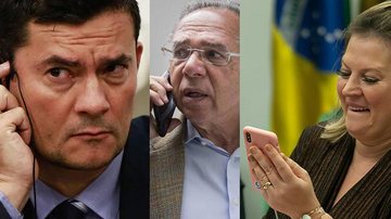 O ex-Juiz Sérgio Moro; a deputada Joice Hasselman e o ministro Paulo Guedes também podem ter sido vítimas de ‘Spoofing’ - Divulgação Senado / Câmara Federal