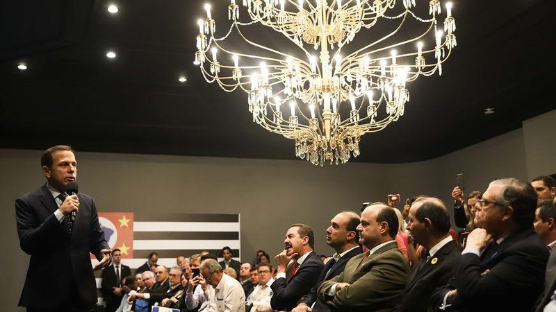O governador do Estado de São Paulo, João Doria, participa de anúncio de liberação de recursos no Palácio dos Bandeirantes - Gilberto Marques/Governo do Estado de São Paulo