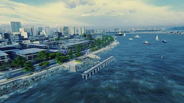 Imagens são reproduções do projeto da Nova Orla da Ponta da Praia de Santos - PMS