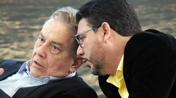 O ex-presidente do BNDES, Paulo Rabelo de Castro e o prefeito de Ilhabela, Marcio Tenório - Reginaldo Pupo