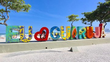 Monumento na praia de Pitangueiras - Divulgação/PMG
