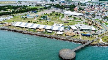 Vista aérea do São Sebastião Boat Show 2017, realizado no mesmo local da edição de 2018 - Divulgação/Náutica