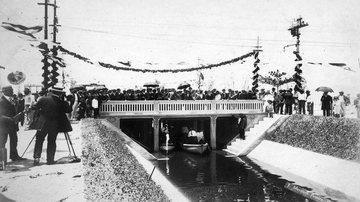 Inauguração do Canal 1, em Santos - Acervo Sabesp