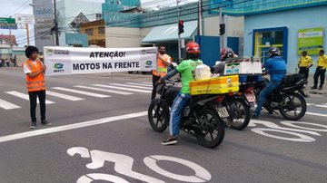 Campanha de implantação do espaço para motos realizada em Maceió, em 2017 - Divulgação/SMTT Maceió