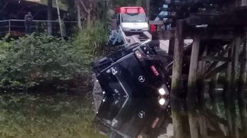 Veículo despencou no rio Juquehy - Enviado via WhatsApp