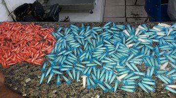 Na mochila apreendida com o adolescente havia 1.460 pinos de cocaína - Divulgação/ Polícia Civil